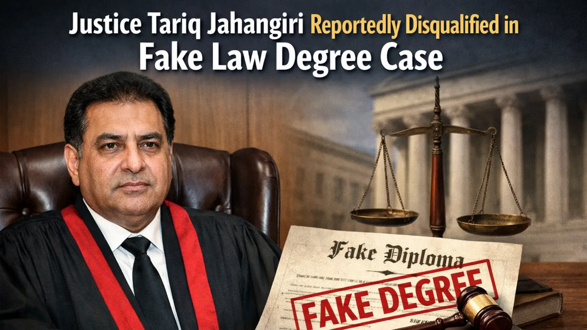 Justice Tariq Jahangiri Reportedly Disqualified in Fake Law Degree Case